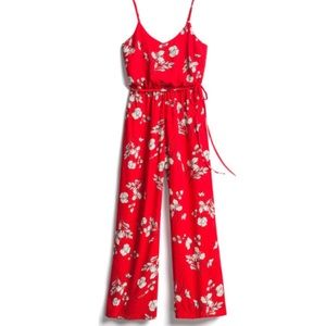 Red Floral Jumpsuit